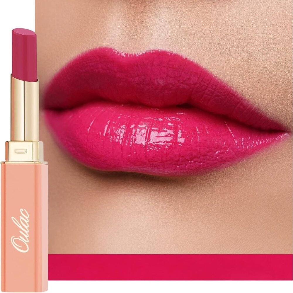 🆕 Moisture Shine Rose Pink Lipstick Juicy Look Vegan Cruelty-Free Coverage Lip